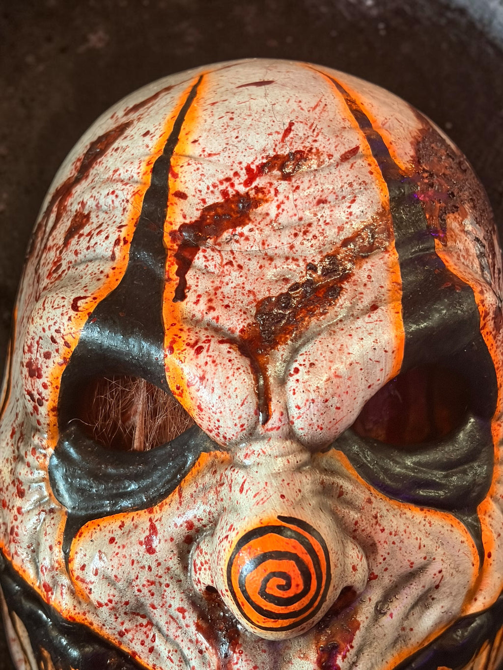 Custom Latex Clown Mask- Black Hair