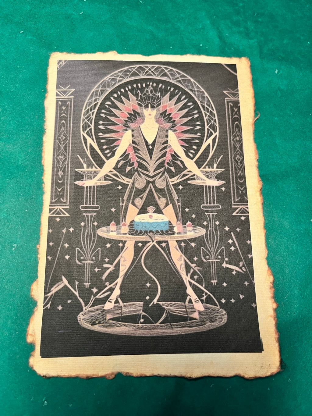 Art Deco Birthday Card / On handcrafted paper