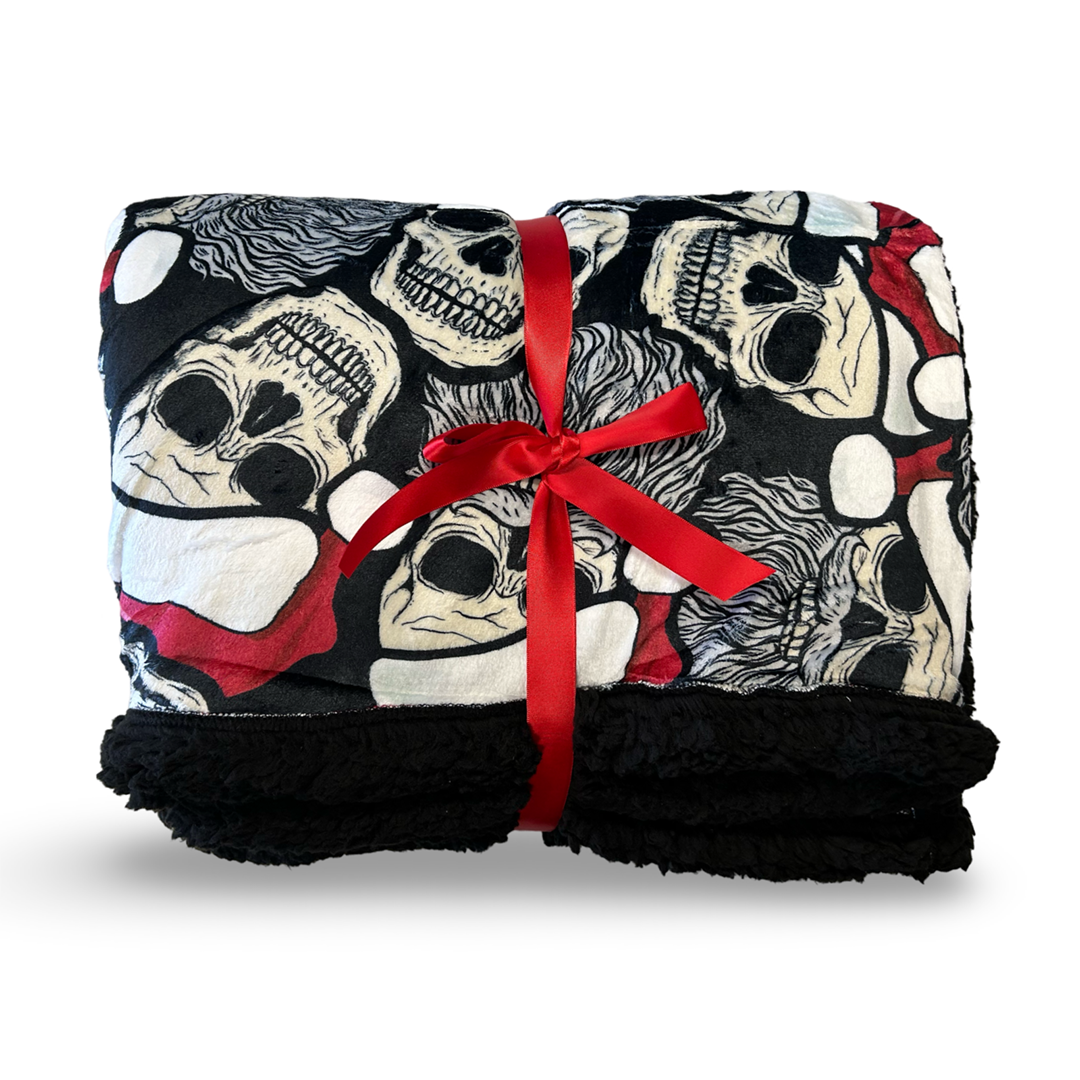 Spooky Christmas Plush Blanket - Santa Skeleton