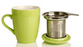 Porcelain cup and infuser - Green