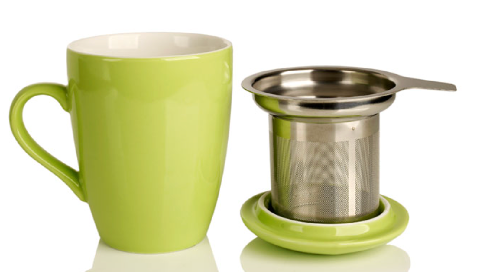 Porcelain cup and infuser - Green