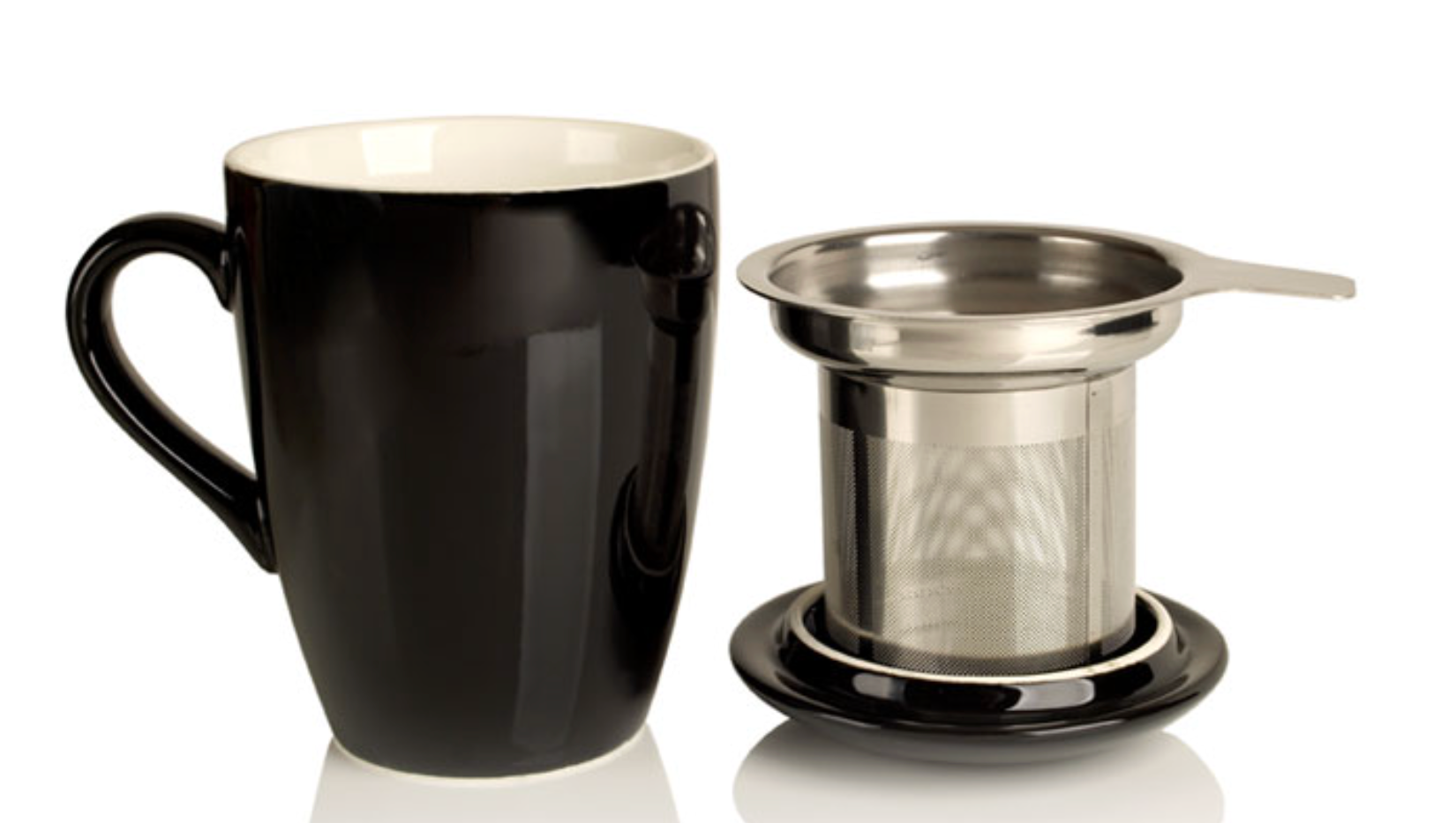Porcelain cup and infuser - Black