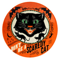 Scaredy Cat Halloween Canape Plate Round 6"/ 1 pc