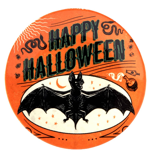 Scaredy Cat Halloween Canape Plate Round 6"/ 1 pc