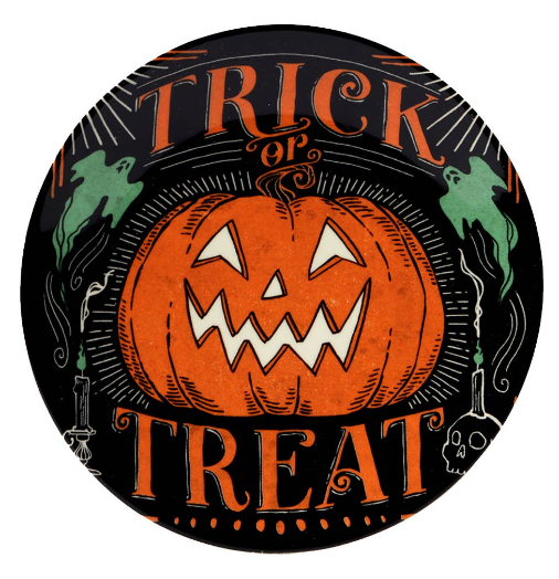 Scaredy Cat Halloween Canape Plate Round 6"/ 1 pc