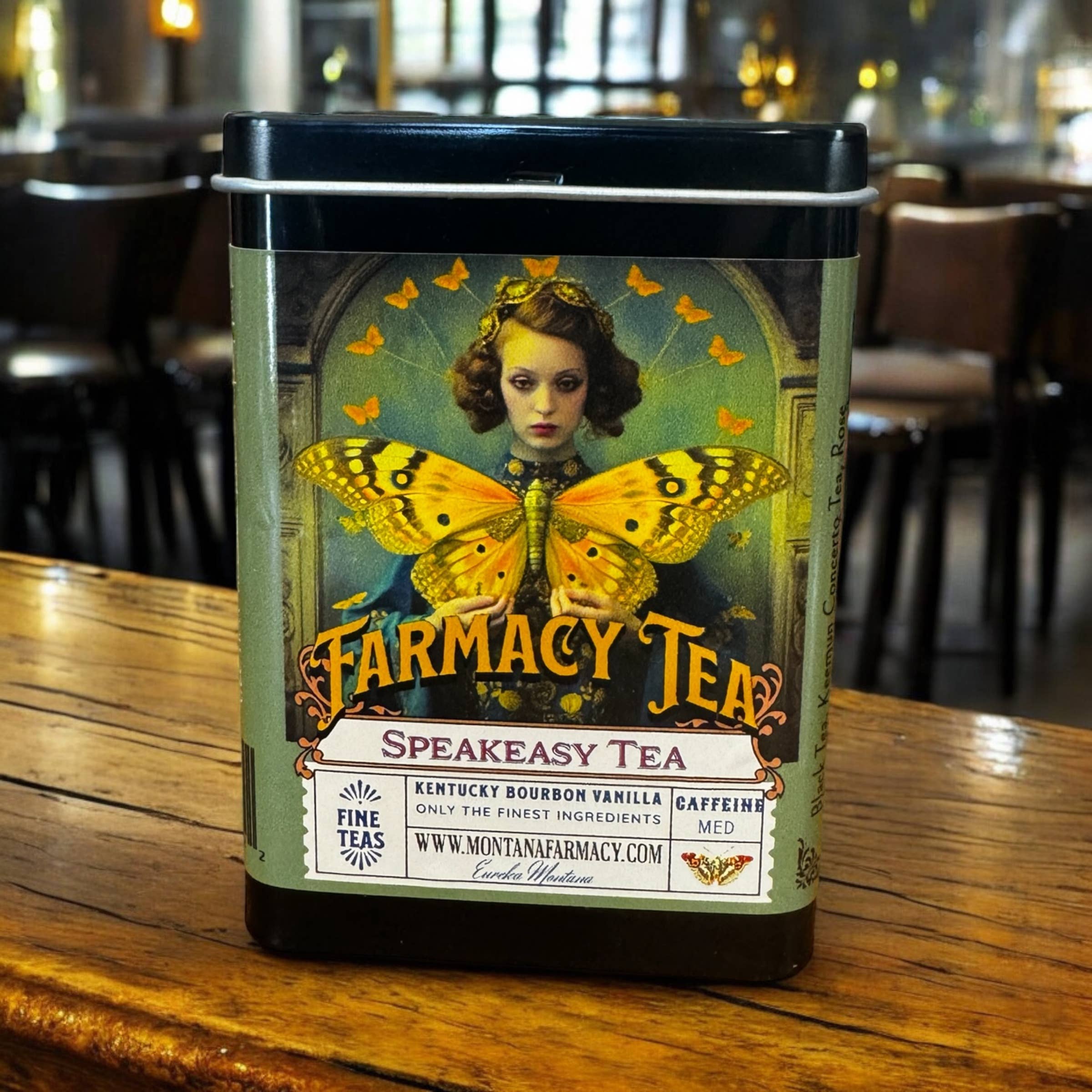 Speakeasy Smoky Van Bour Tea TIN Travel on the go Vintage