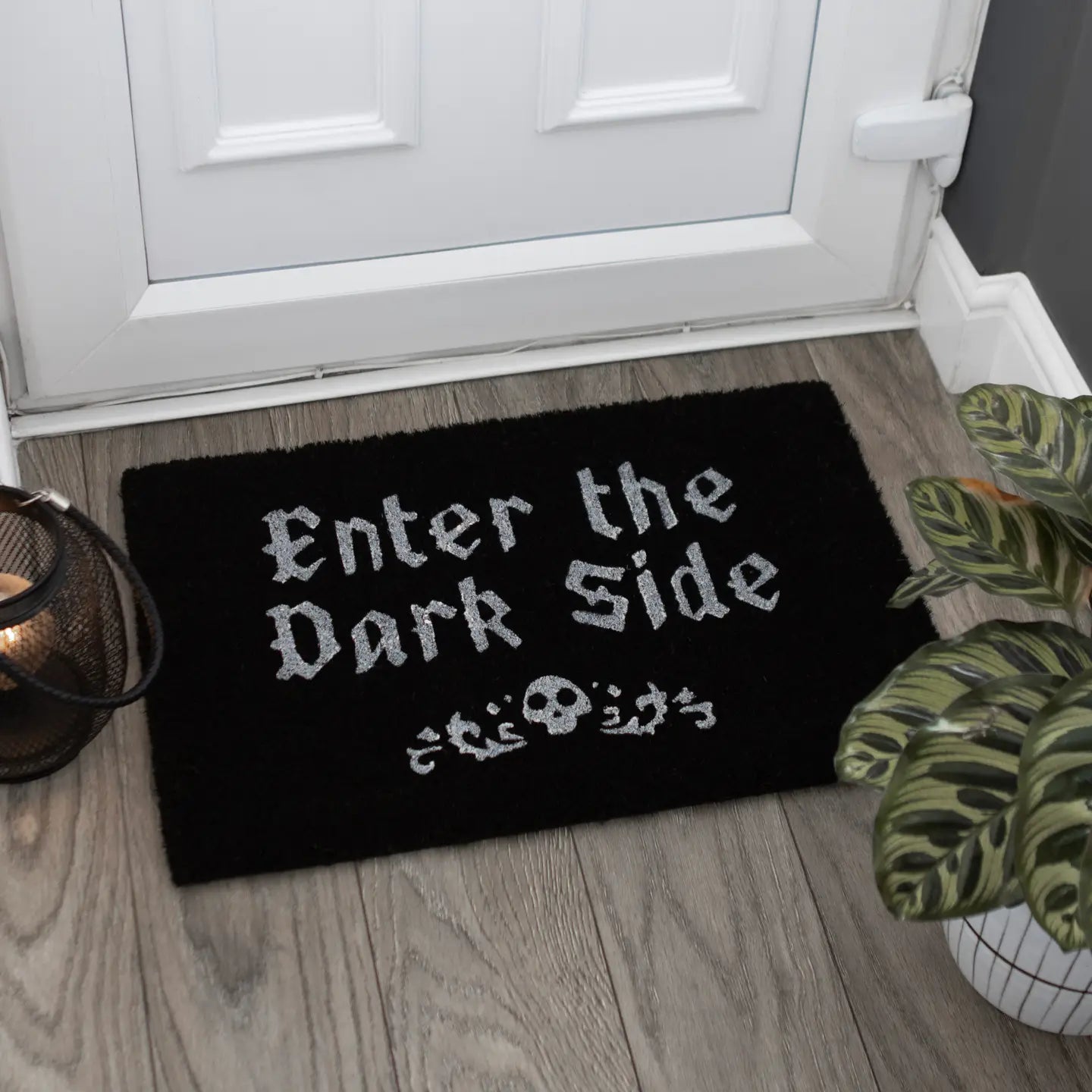 Gothic Black Enter the Dark Side Coir Doormat