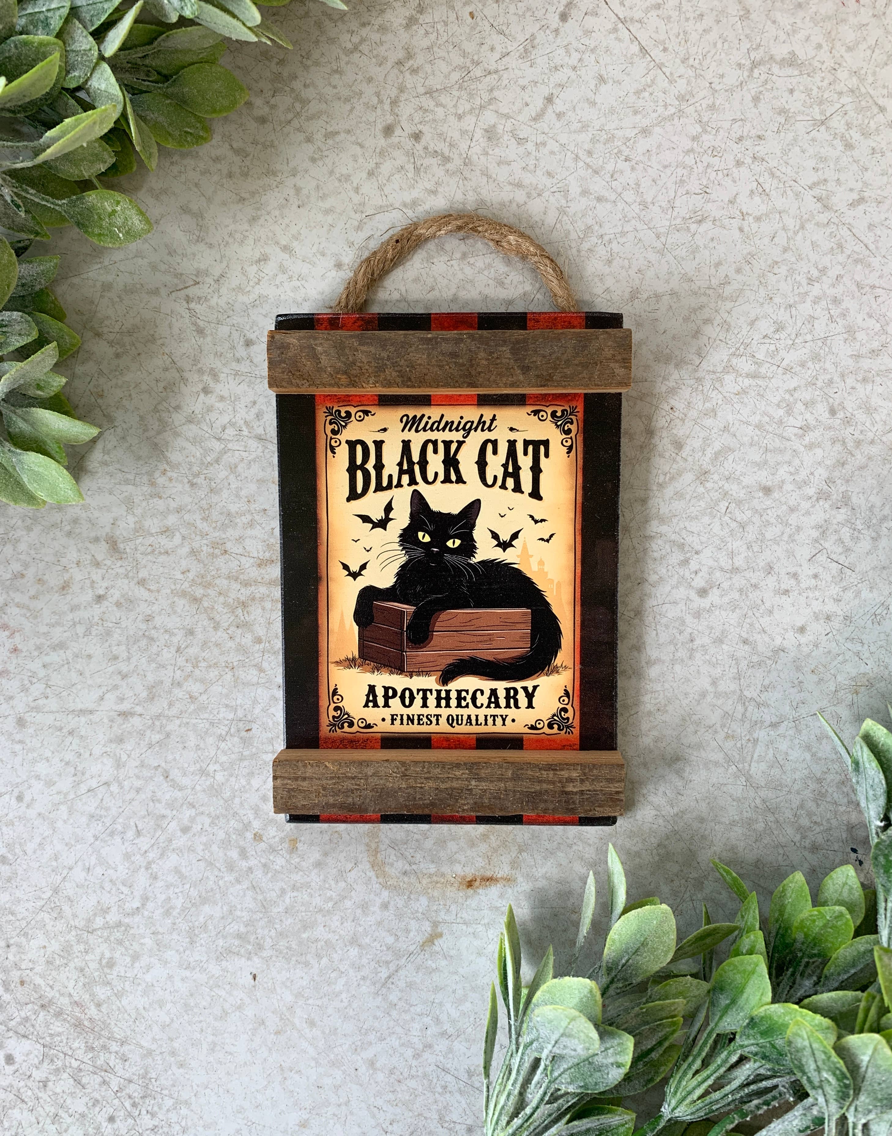 Black Cat Apothecary, Halloween Sign, Halloween Gift