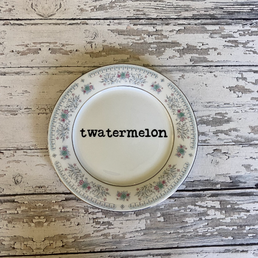 Upcycled Funny Plates, Twatermelon, Gift Shop, Tourist
