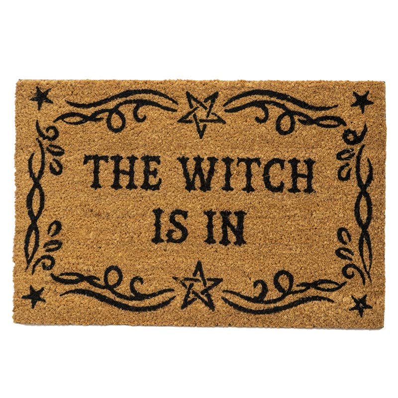 The Witch Is in Welcome Doormat Halloween Decor