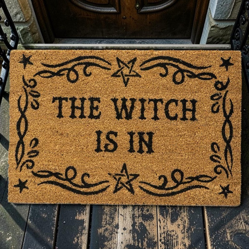 The Witch Is In Decorative Halloween Welcome Door Mat
