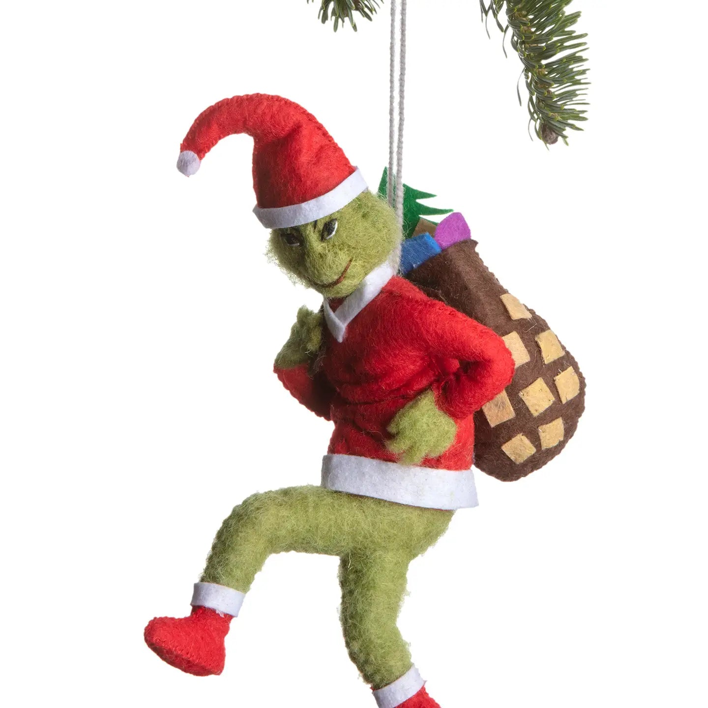 Grinch Santa Ornament