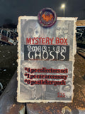 Halloween-Emporium 13 Ghosts mystery box sign featuring horror movie imagery, wax seal, and collector item details.