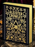 Halloween-Emporium Aleister Crowley Collection hardcover book with black Wibalin binding, gold foil, and gilded edges.