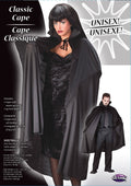 Halloween-Emporium unisex adult black costume cape with a dramatic stand-up collar and tie closure for cosplay