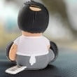 Halloween-Emporium Bob Belcher vinyl figure from Bobs Burgers, back view showing white shirt and grey apron.