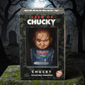 Halloween-Emporium Seed of Chucky resin bust ornament in its collectible display box featuring the iconic killer doll