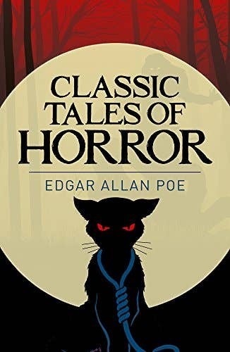 Halloween-Emporium Classic Tales of Horror paperback book cover featuring a black cat silhouette against a full moon