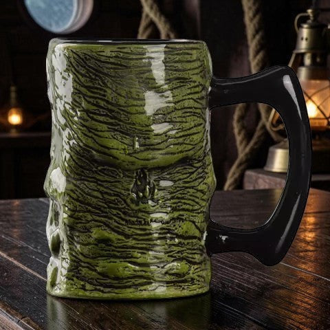 Halloween-Emporium Cthulhu ceramic mug with a swampy green 3D textured tentacle design and a black ergonomic handle.