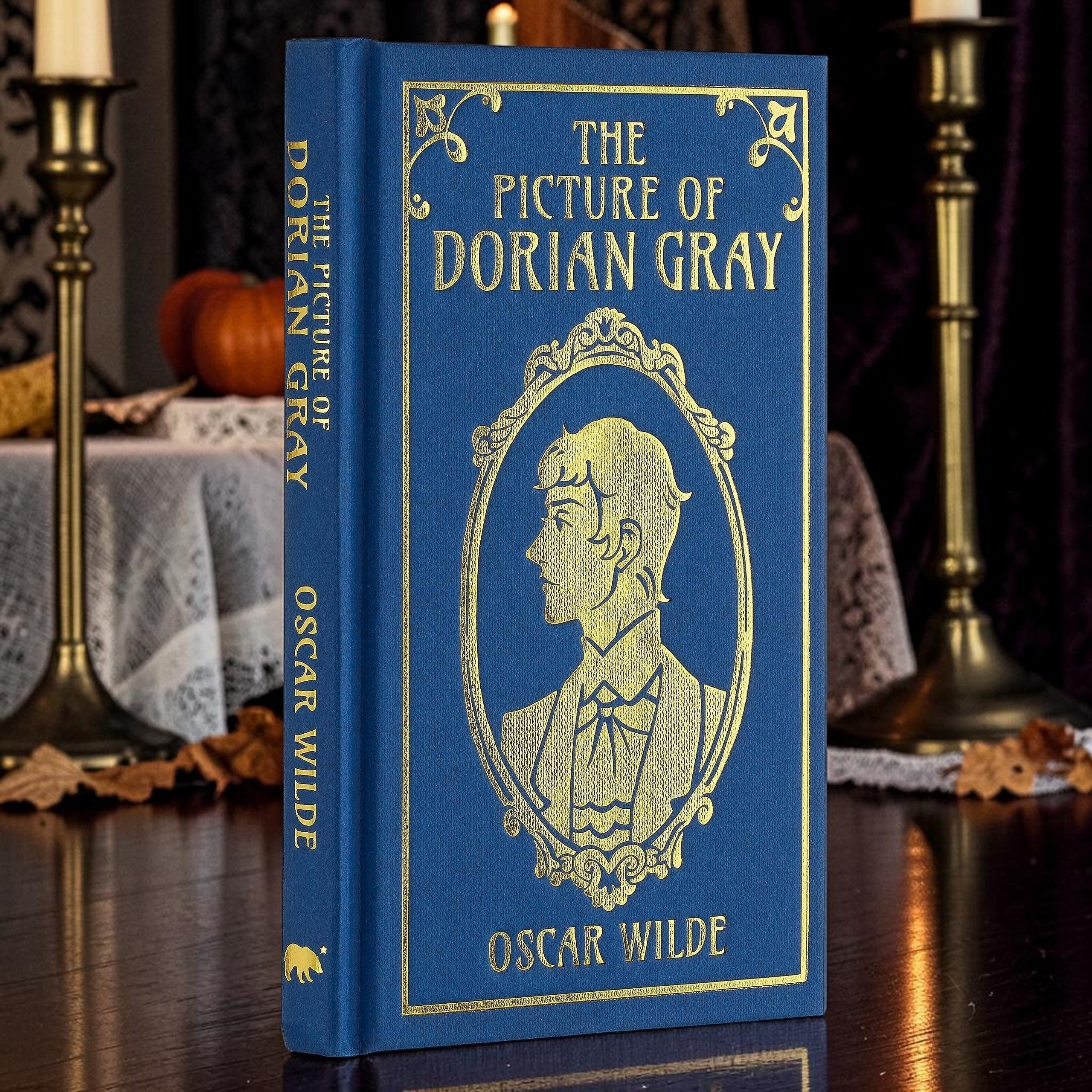 Halloween-Emporium Arcturus Ornate Classics edition of The Picture of Dorian Gray with blue cover and gold foil detail.