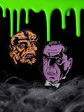 Halloween-Emporium Dracula and werewolf enamel pins featuring detailed gothic horror character designs