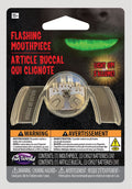 Halloween-Emporium flashing LED light-up mouthpiece accessory in clear plastic packaging for parties and costumes.