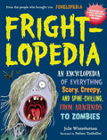 Halloween-Emporium Frightlopedia book cover featuring a cartoon zombie illustration on a dark blue background.