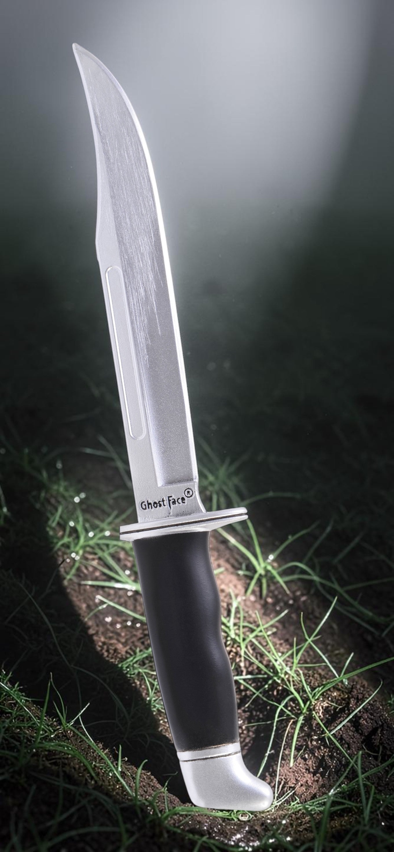 Halloween-Emporium officially licensed Ghost Face polyurethane foam prop knife with silver blade and black handle