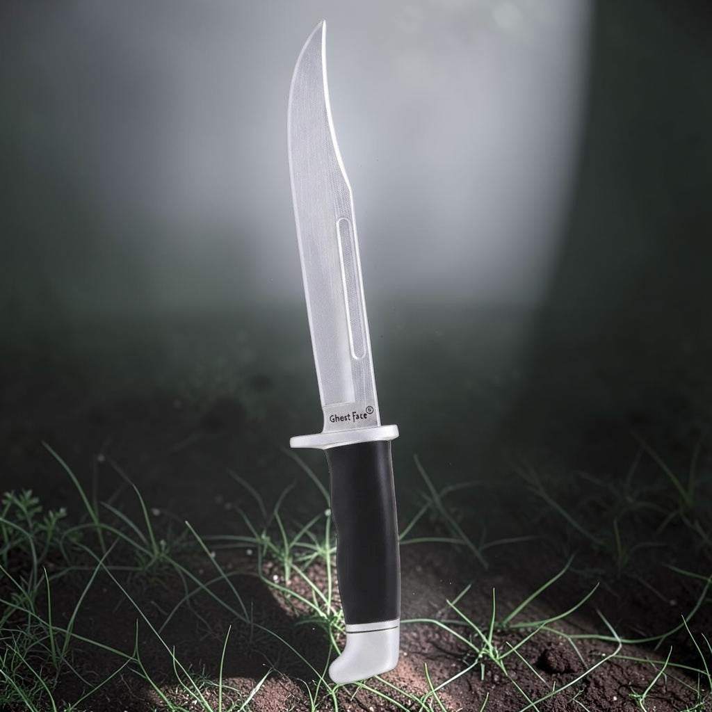 Halloween-Emporium officially licensed Ghost Face polyurethane foam prop knife with silver blade and black handle