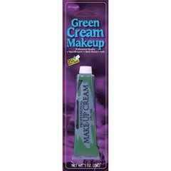 Halloween-Emporium green cream FX makeup in a 7g tube, safe for skin and latex, easy to remove with soap and water.