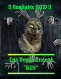 Halloween-Emporium Las Vegas Undead Gus hand-painted latex zombie mask with glowing eyes and realistic decay details.