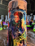 Halloween-Emporium 30oz tumbler featuring a vibrant Hocus Pocus character print with a reusable metal straw