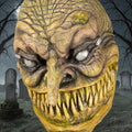 Halloween-Emporium Majo latex horror mask with detailed wrinkled skin, sharp teeth, and glowing eyes for cosplay.