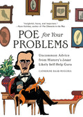Halloween-Emporium Poe for Your Problems book cover featuring a cartoon Edgar Allan Poe with an orange cat