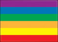 Halloween-Emporium Pride flag magnet with a vibrant six-stripe rainbow design and a smooth glossy finish.