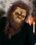 Halloween-Emporium realistic primate creature mask with brown synthetic fur and detailed sculpted facial features