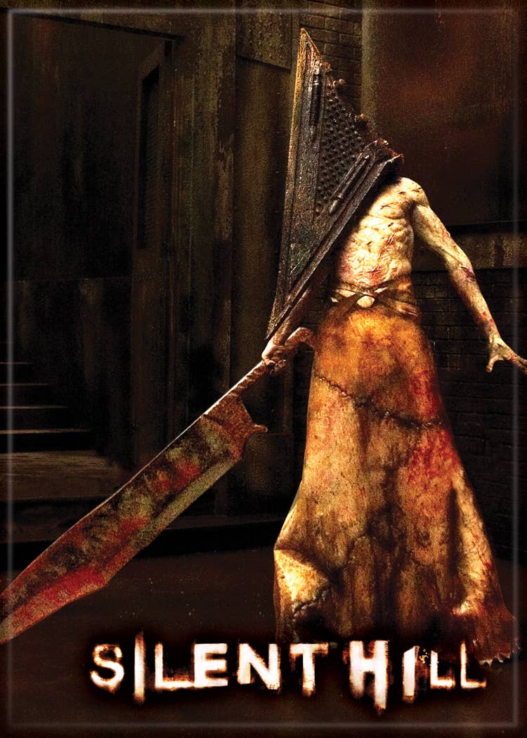 Halloween-Emporium Silent Hill Pyramid Head magnet featuring the iconic executioner with his rusted blade and helmet.