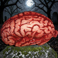 Halloween-Emporium realistic resin human brain prop with crimson anatomical details for a spooky haunted house display