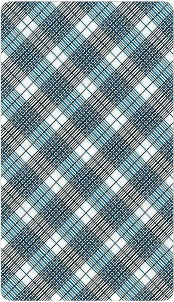 Halloween-Emporium Rider-Waite tarot deck card back featuring a blue and white diagonal plaid pattern