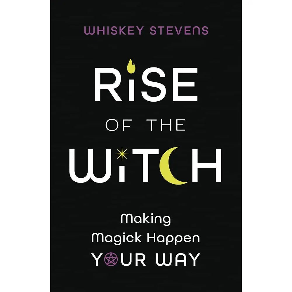 Halloween-Emporium Rise of the Witch book cover by Whiskey Stevens featuring black background and mystical typography