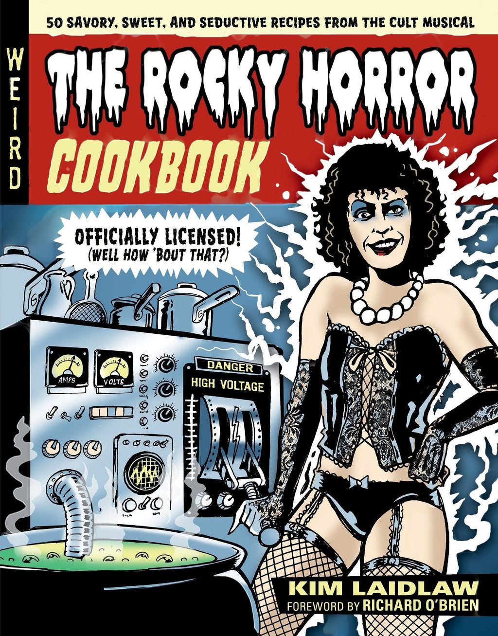 Halloween-Emporium The Rocky Horror Picture Show official cookbook featuring Dr. Frank-N-Furter and laboratory art.