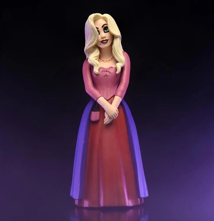 Halloween-Emporium Sarah Sanderson figure from Hocus Pocus with blonde hair and a pink and purple dress