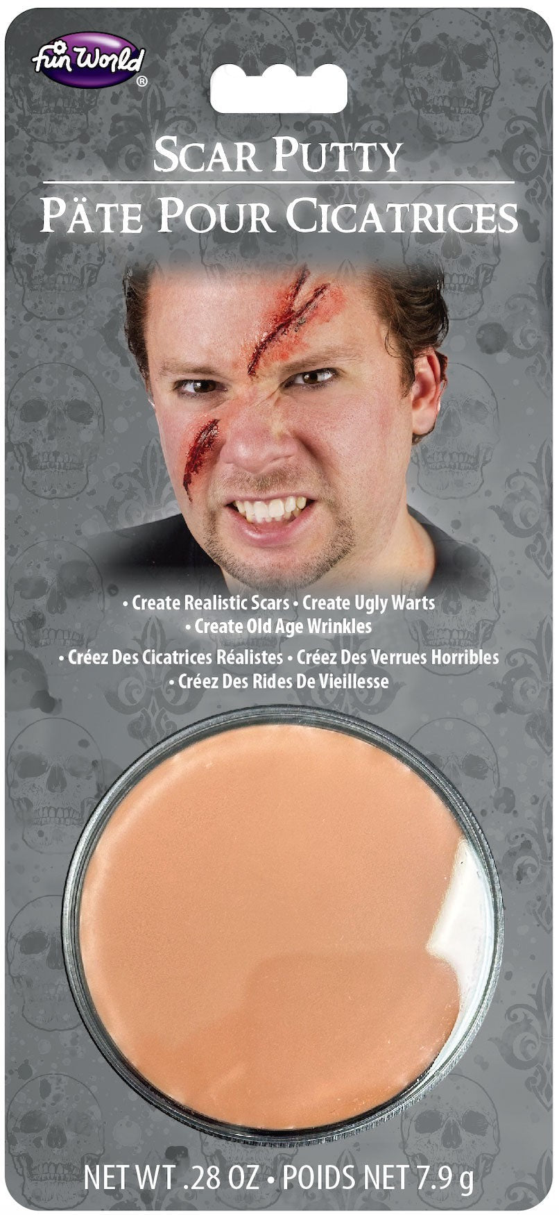 Halloween-Emporium Fun World scar putty for creating realistic special effects, gashes, and wrinkles on skin