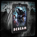 Halloween-Emporium Scream movie car air freshener with cherry blossom scent and iconic Ghostface horror design