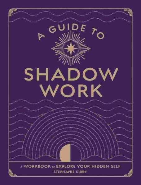 Halloween-Emporium A Guide To Shadow Work paperback workbook with purple cover and gold celestial line art design