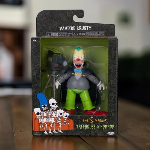 Halloween-Emporium The Simpsons Vampire Krusty the Clown 5-inch plastic action figure in original display packaging.