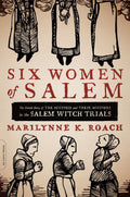 Halloween-Emporium book cover for Six Women of Salem featuring historical woodcut-style illustrations of women.