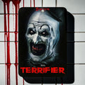 Halloween-Emporium Terrifier air freshener featuring Art the Clown with a coconut vanilla scent for car interiors.