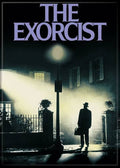Halloween-Emporium The Exorcist movie poster magnet featuring the iconic silhouette of Father Merrin in the dark.