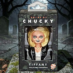 Halloween-Emporium Bride of Chucky Tiffany resin bust ornament in collectible window box packaging